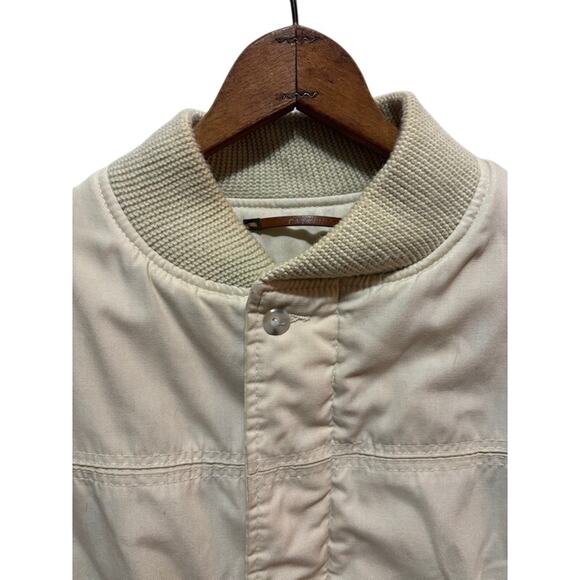 VINTAGE Original Varsity by Catalina Lined Bomber Full Zip Beige Jacket; Size 40 - Picture 3 of 10